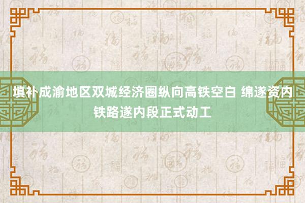 填补成渝地区双城经济圈纵向高铁空白 绵遂资内铁路遂内段正式动工